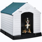 BOSSIN Cabane pour chien en plastique pour chiens de petite à grande taille, abri pour chiot isolé pour intérieur et extérieur avec sol surélevé