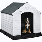 BOSSIN Cabane pour chien en plastique pour chiens de petite à grande taille, abri pour chiot isolé pour intérieur et extérieur avec sol surélevé