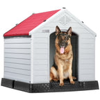 BOSSIN Cabane pour chien en plastique pour chiens de petite à grande taille, abri pour chiot isolé pour intérieur et extérieur avec sol surélevé