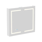 Armoire à miroir de salle de bain avec éclairage LED, anti-buée, 6000K, blanche.