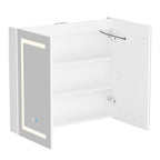 Armoire à miroir de salle de bain avec éclairage LED, anti-buée, 6000K, blanche.