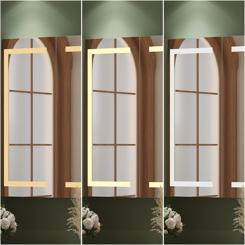 Armoire à miroir de salle de bain avec éclairage LED, anti-buée, 6000K, blanche.