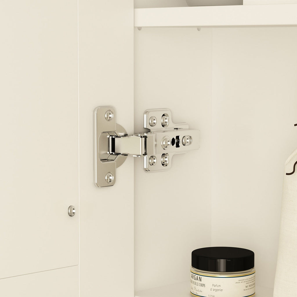 Armoire à miroir de salle de bain avec éclairage LED, anti-buée, 6000K, blanche.