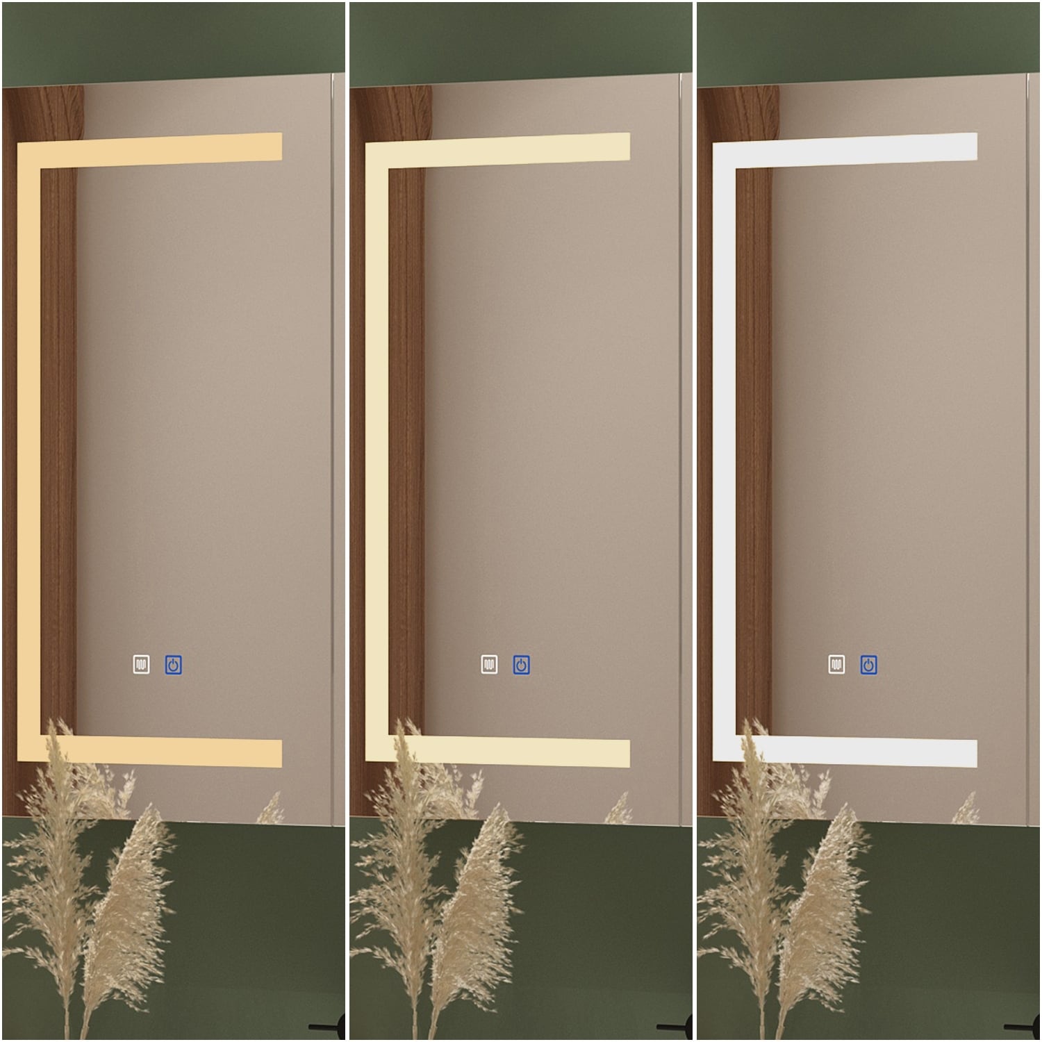 Armoire à miroir de salle de bain avec éclairage LED, anti-buée, 6000K, blanche.