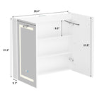 Armoire à miroir de salle de bain avec éclairage LED, anti-buée, 6000K, blanche.