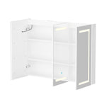Armoire à miroir de salle de bain avec éclairage LED, anti-buée, 6000K, blanche.
