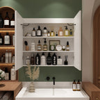 Armoire à miroir de salle de bain avec éclairage LED, anti-buée, 6000K, blanche.