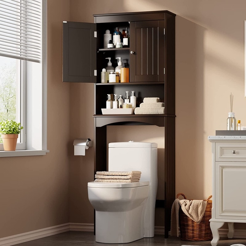 Meuble de rangement pour salle de bain, meuble de rangement pour WC, étagère de salle de bain au-dessus des toilettes, meuble gain de place pour WC