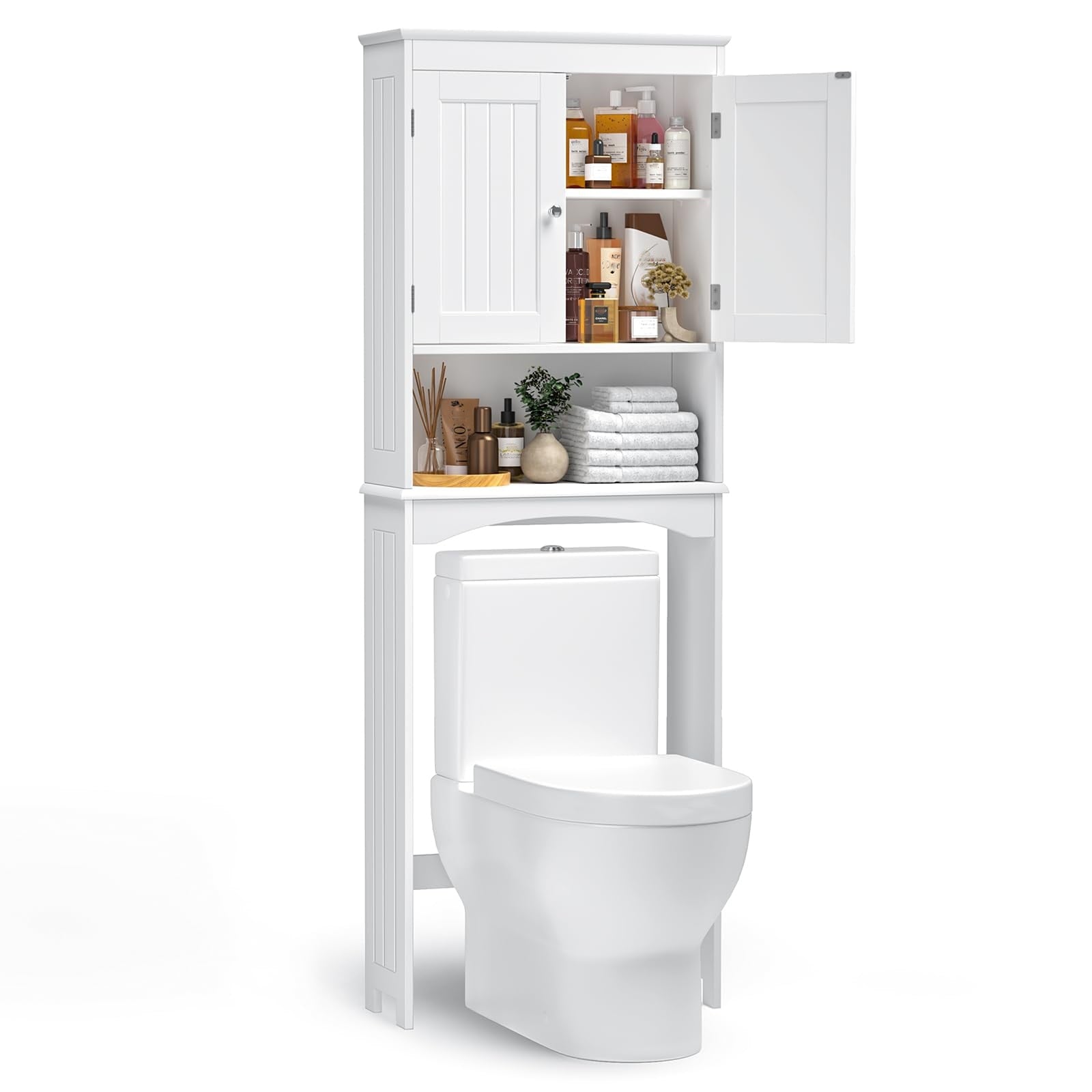 Meuble de rangement pour salle de bain, meuble de rangement pour WC, étagère de salle de bain au-dessus des toilettes, meuble gain de place pour WC