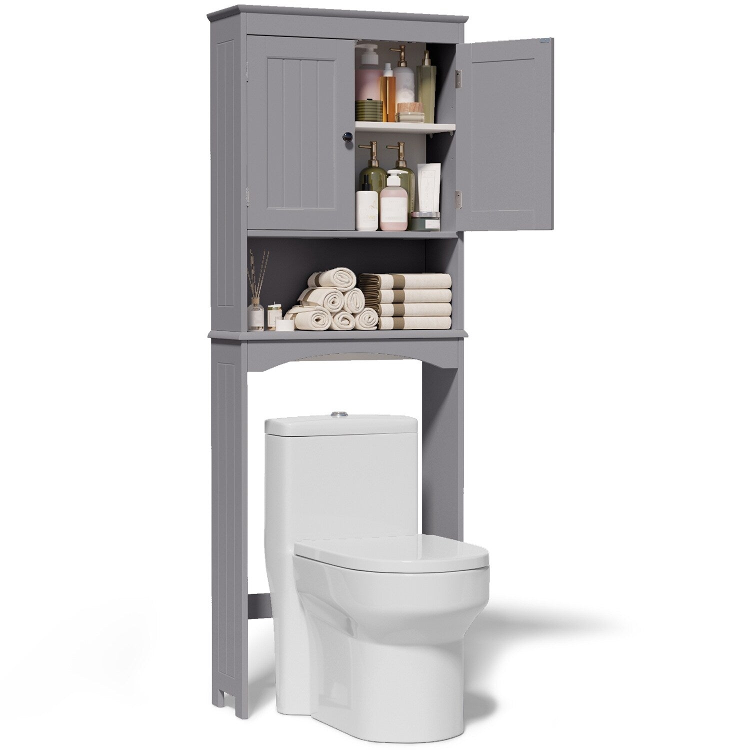 Meuble de rangement pour salle de bain, meuble de rangement pour WC, étagère de salle de bain au-dessus des toilettes, meuble gain de place pour WC