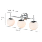 929 Lighting Lustre de salle de bain à 3 lumières avec finitions multiples et abat-jours en verre opale