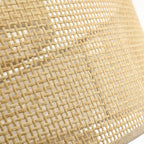 Luminaire à suspension à 5 lumières en forme de tambour noir de style côtier avec abat-jour double en rotin - 61 cm de largeur