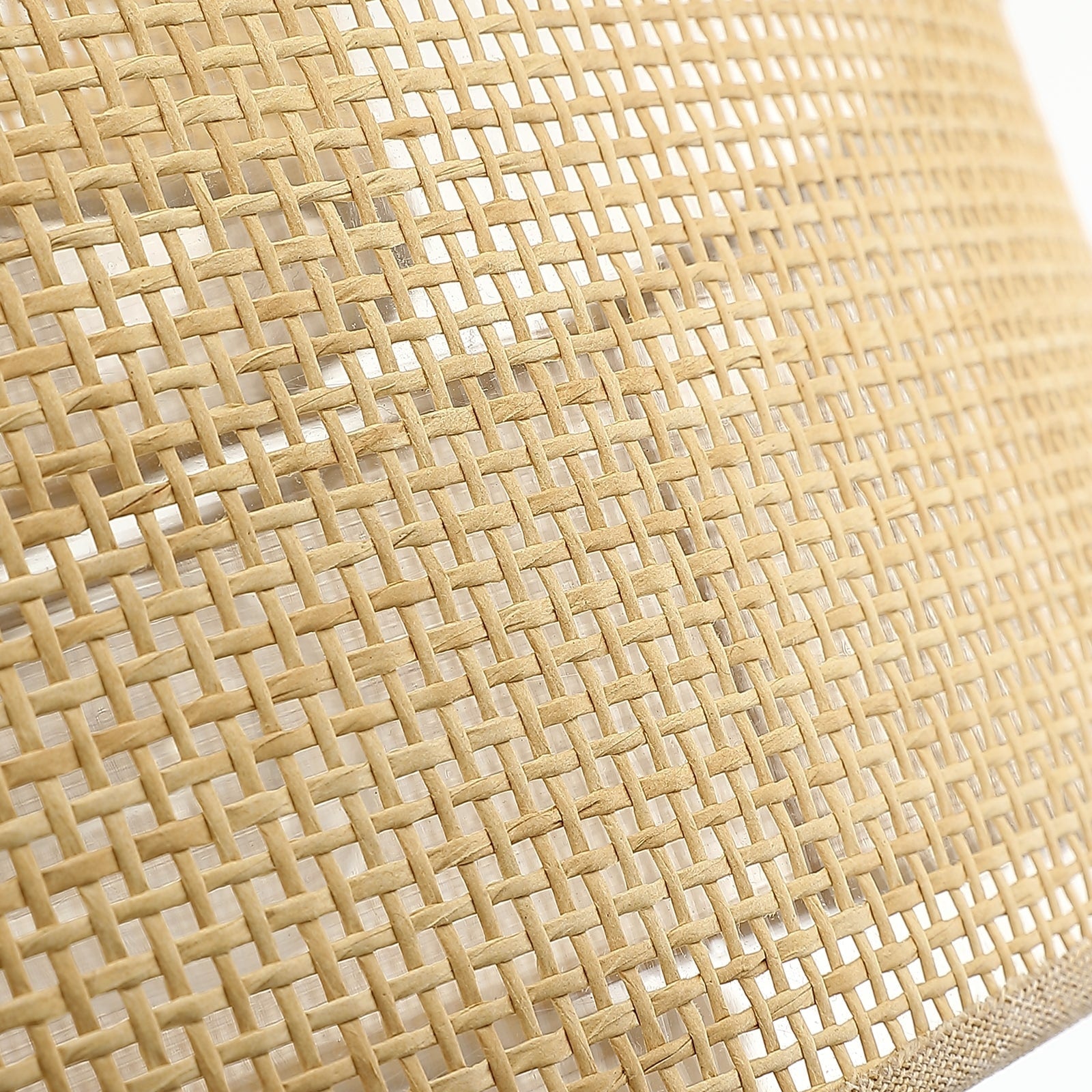 Luminaire à suspension à 5 lumières en forme de tambour noir de style côtier avec abat-jour double en rotin - 61 cm de largeur