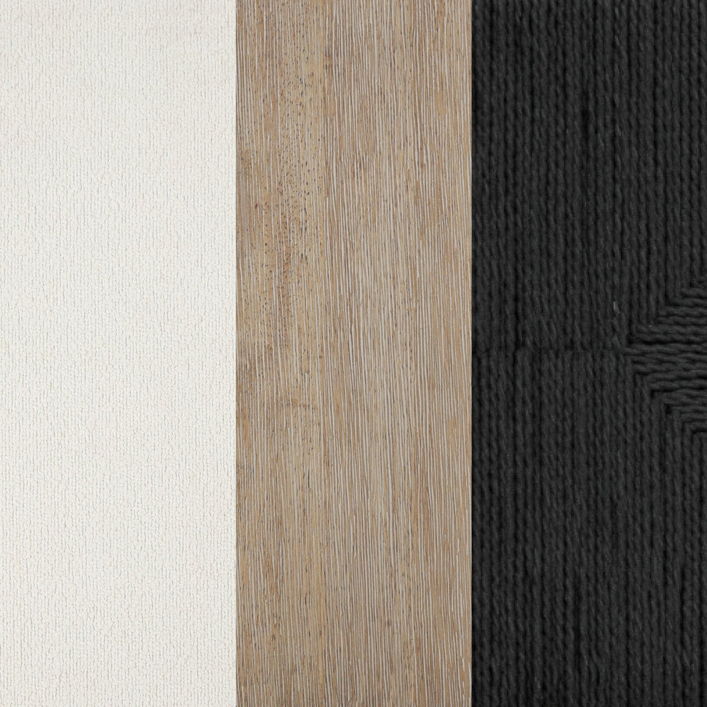 Tabouret de bar Beacon Bohemian Boucle, chaise de comptoir rembourrée avec cadre en bois massif et dossier en jonc tressé.