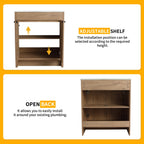 Meuble-lavabo de salle de bain Beingnext 24/30/36 avec lavabo, meuble-lavabo de salle de bain autoportant avec porte à fermeture amortie et étagère réglable