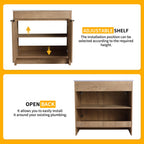 Meuble-lavabo de salle de bain Beingnext 24/30/36 avec lavabo, meuble-lavabo de salle de bain autoportant avec porte à fermeture amortie et étagère réglable