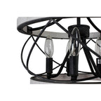 Bella Depot Lustre en bois rustique à 5 lumières, éclairage à intensité variable, luminaire suspendu de style farmhouse réglable de 15,7 pouces pour îlot de cuisine