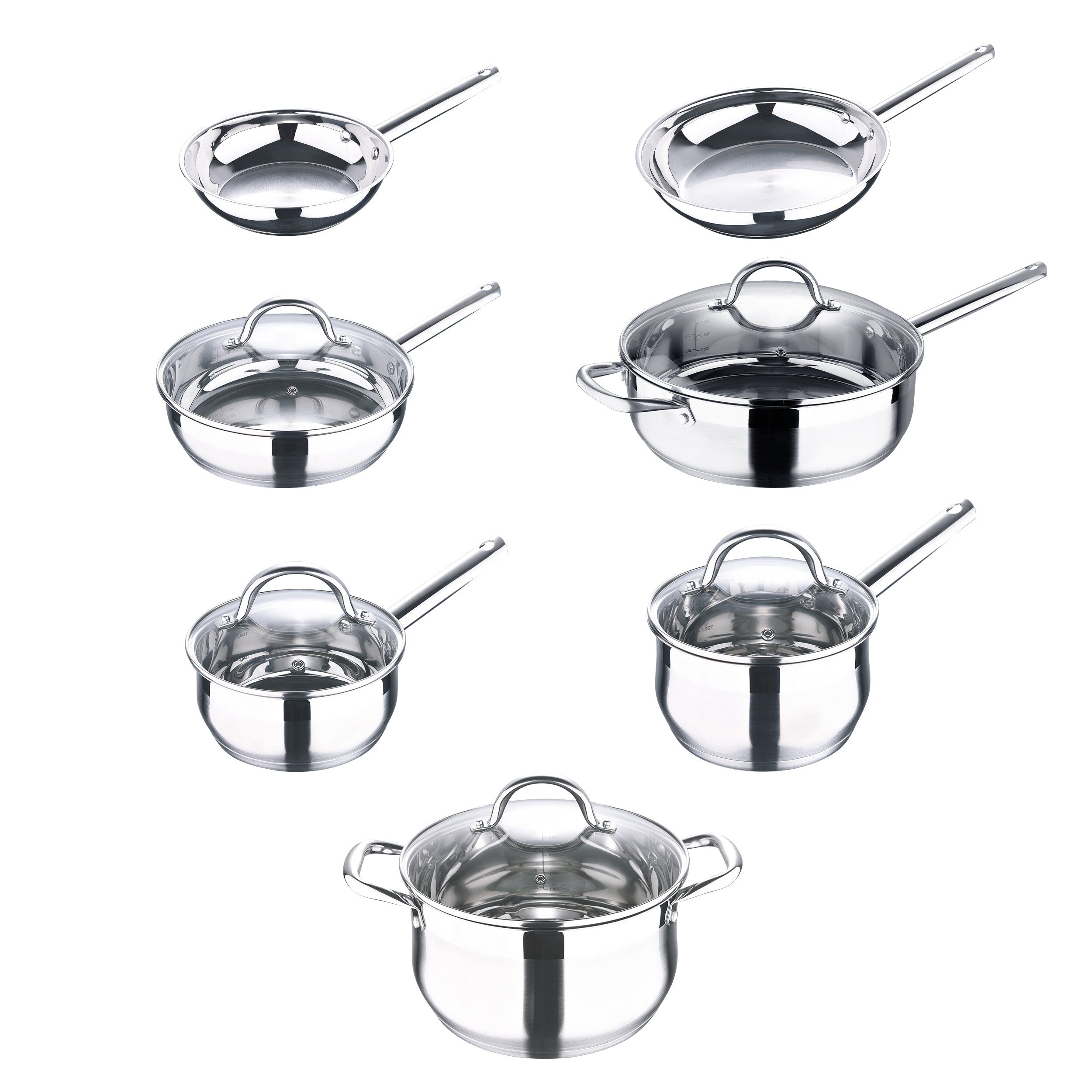 Service de vaisselle en acier inoxydable de 12 pièces, compatible avec le lave-vaisselle et la cuisson à induction, de Bergner.