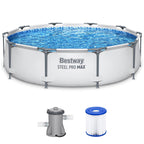 Piscine hors sol Bestway Steel Pro MAX ronde de 305 cm de diamètre et 76 cm de hauteur avec pompe - 305 cm x 76 cm.