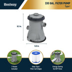 Piscine hors sol Bestway Steel Pro MAX ronde de 305 cm de diamètre et 76 cm de hauteur avec pompe - 305 cm x 76 cm.