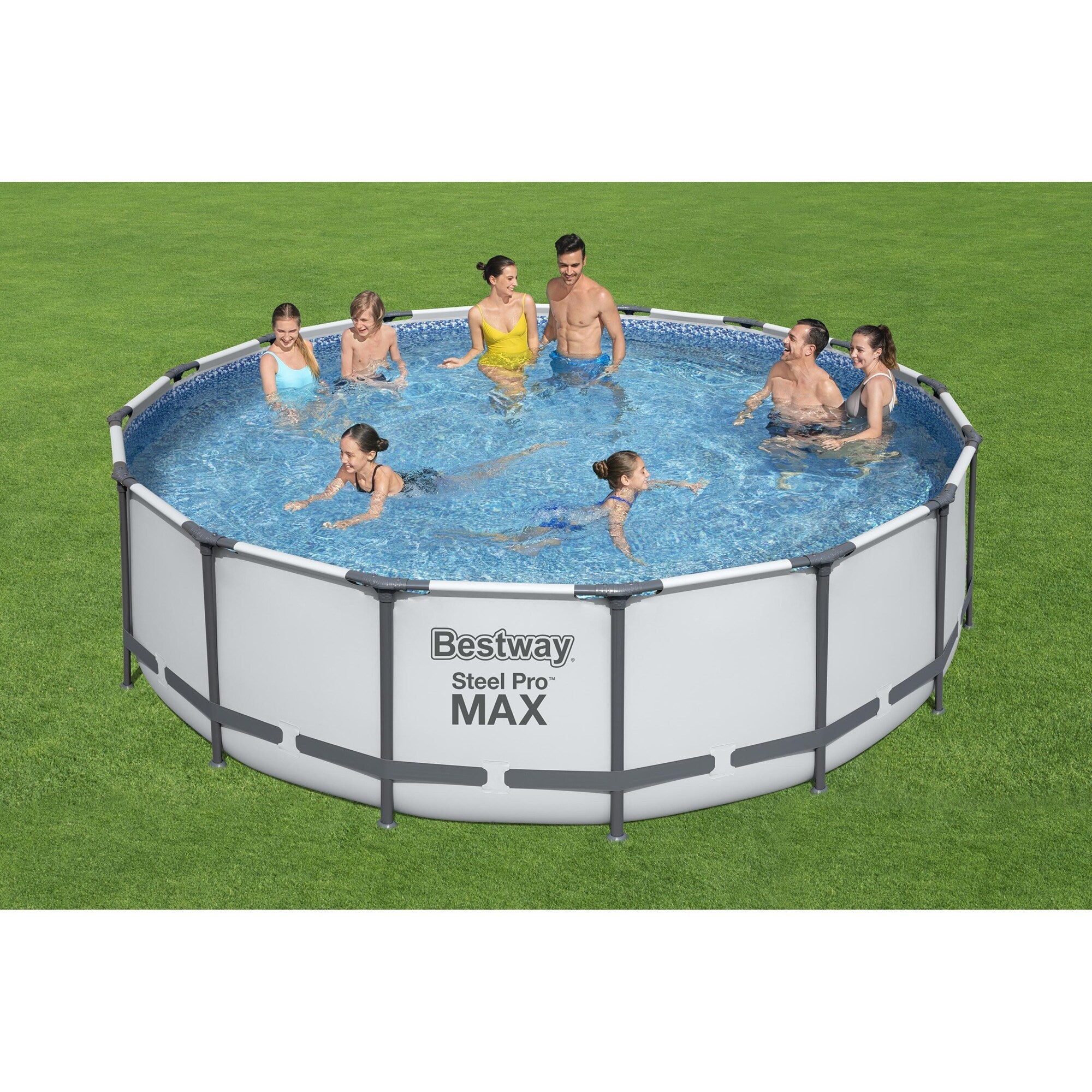 Piscine hors sol Bestway Steel Pro MAX ronde avec pompe et couverture