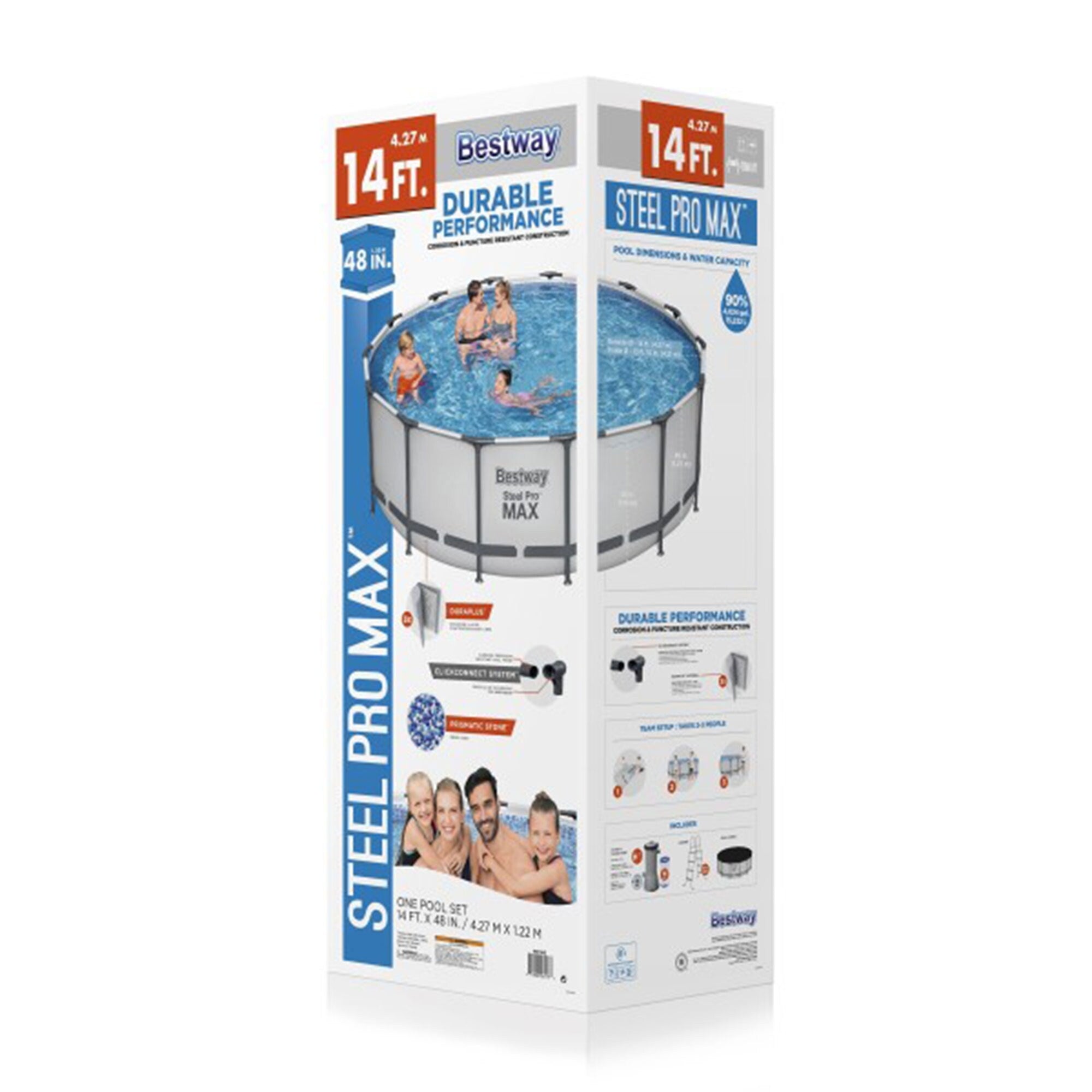 Piscine hors sol Bestway Steel Pro MAX ronde avec pompe et couverture