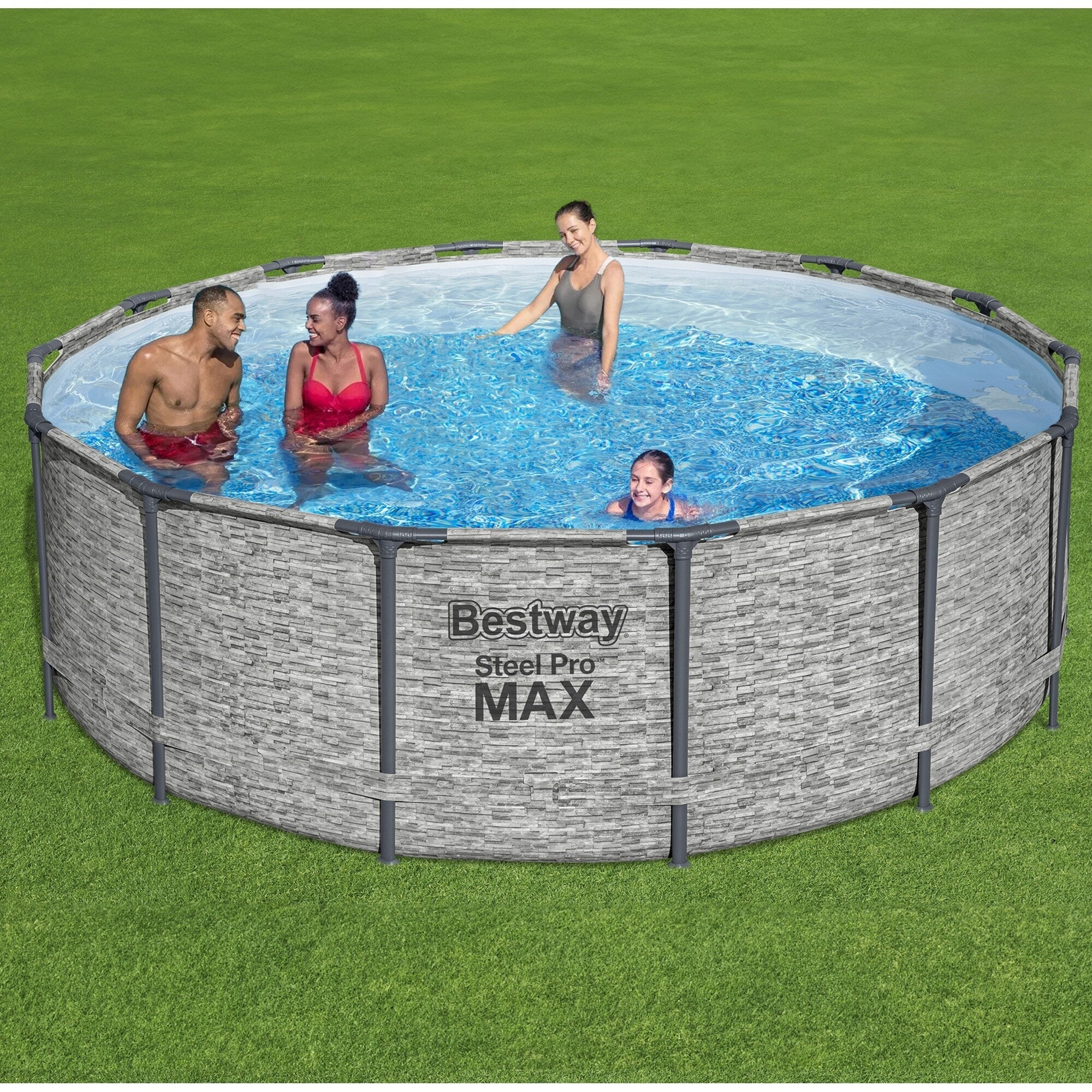 Piscine hors sol Bestway Steel Pro MAX ronde avec pompe et couverture