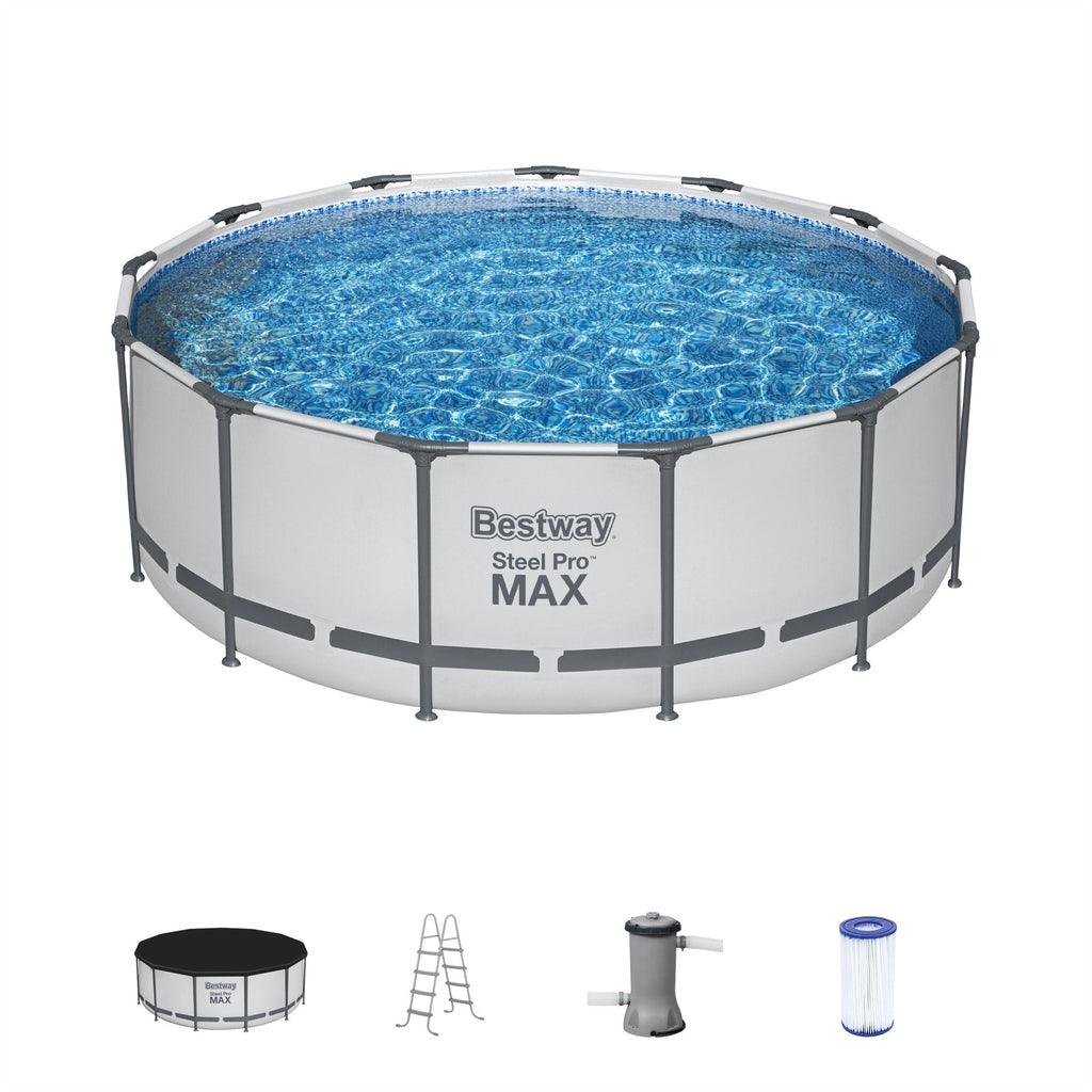 Piscine hors sol Bestway Steel Pro MAX ronde avec pompe et couverture