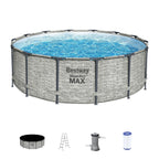 Piscine hors sol Bestway Steel Pro MAX ronde avec pompe et couverture