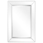 Miroir rectangulaire biseauté transparent haute définition à fixer au mur pour salle de bain, meuble-lavabo, chambre à coucher, 3 tailles