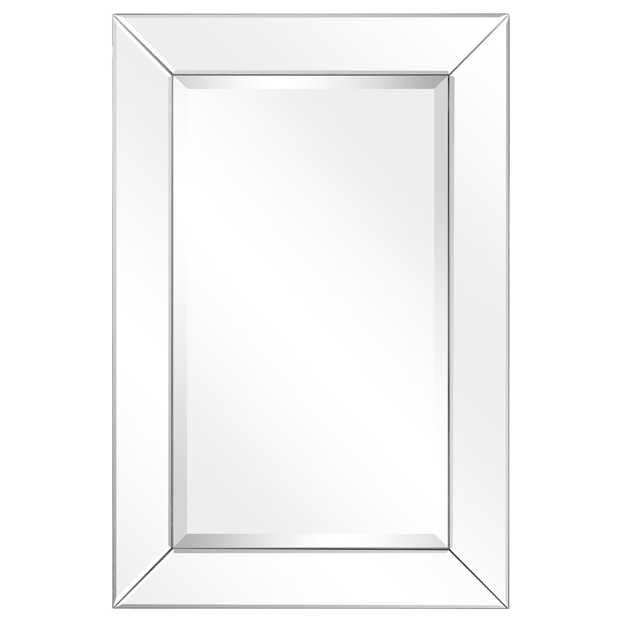 Miroir rectangulaire biseauté transparent haute définition à fixer au mur pour salle de bain, meuble-lavabo, chambre à coucher, 3 tailles
