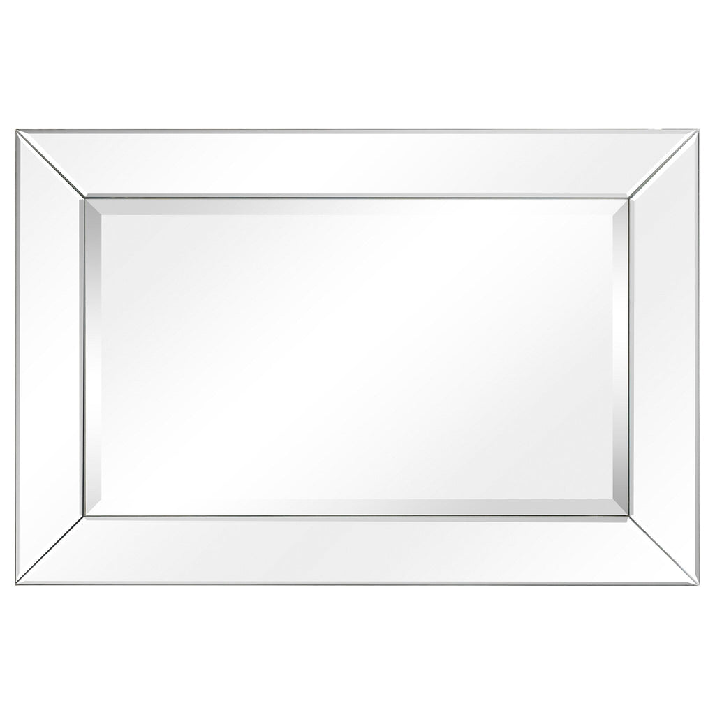 Miroir rectangulaire biseauté transparent haute définition à fixer au mur pour salle de bain, meuble-lavabo, chambre à coucher, 3 tailles