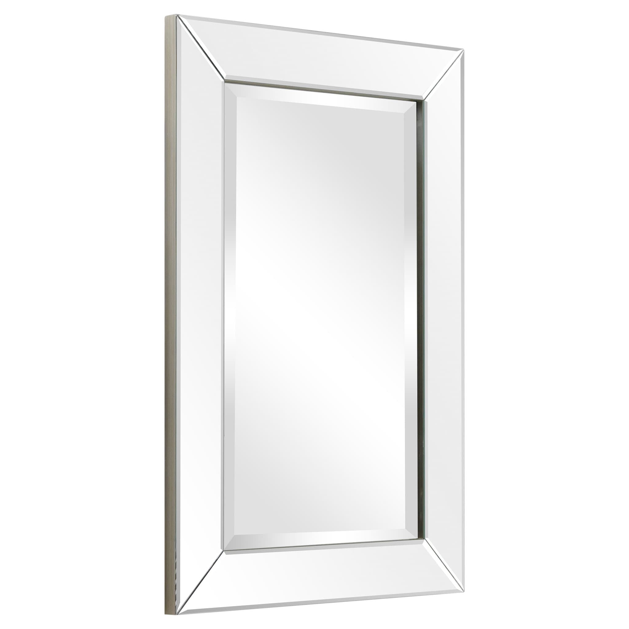 Miroir rectangulaire biseauté transparent haute définition à fixer au mur pour salle de bain, meuble-lavabo, chambre à coucher, 3 tailles