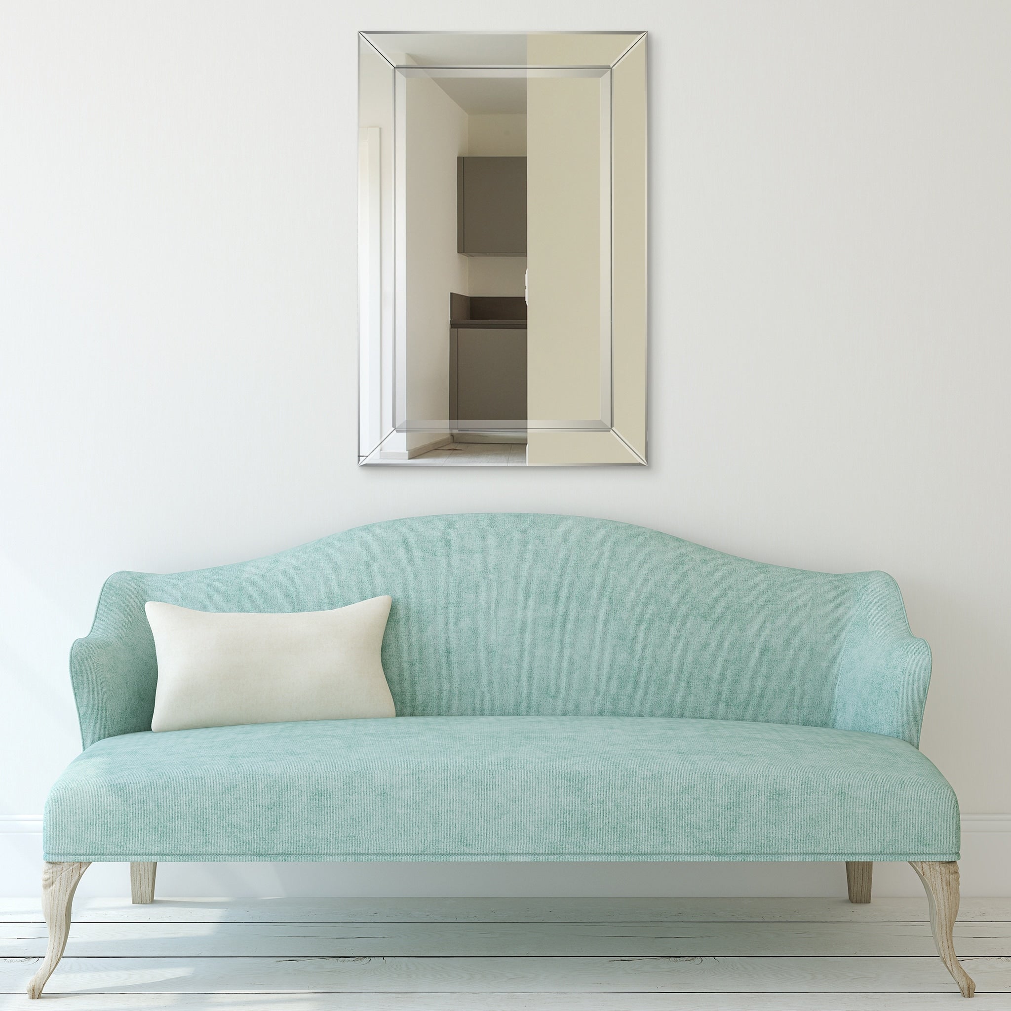 Miroir rectangulaire biseauté transparent haute définition à fixer au mur pour salle de bain, meuble-lavabo, chambre à coucher, 3 tailles