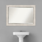 Miroir mural de salle de bain en bois biseauté - Cadre argenté Trellis - Trellis Argenté