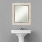 Miroir mural de salle de bain en bois biseauté - Cadre argenté Trellis - Trellis Argenté