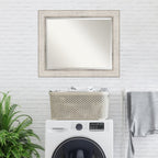 Miroir mural de salle de bain en bois biseauté - Cadre argenté Trellis - Trellis Argenté