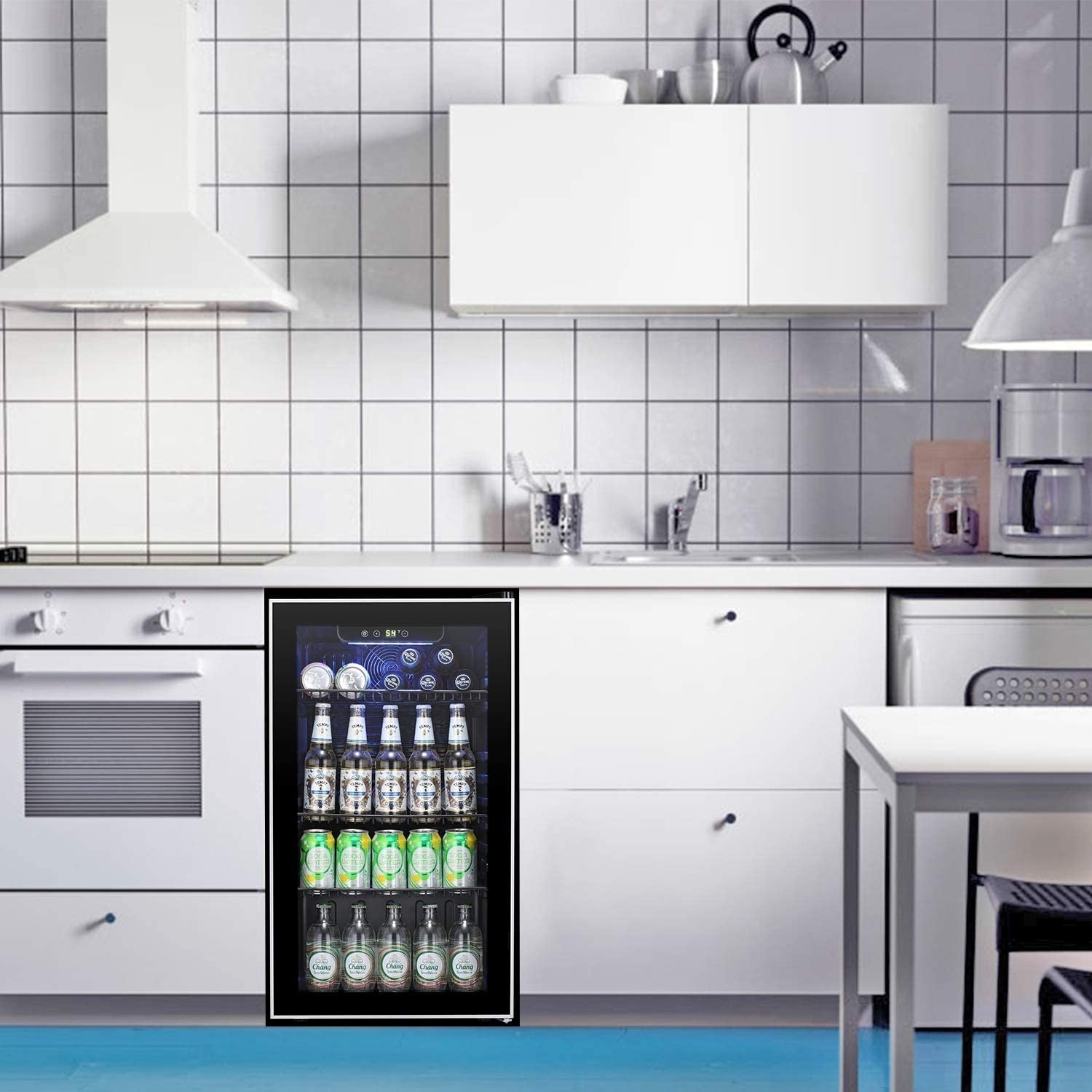 Réfrigérateur à boissons - Mini réfrigérateur à porte vitrée de 120 canettes