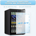 Cave à vin de 4,4 pi3 avec lumières LED et boutons tactiles, étagères amovibles, moins de 38 dB