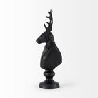 Buste de cerf en résine noire portant un costume - 15,2 cm L x 20,3 cm P x 58,4 cm H