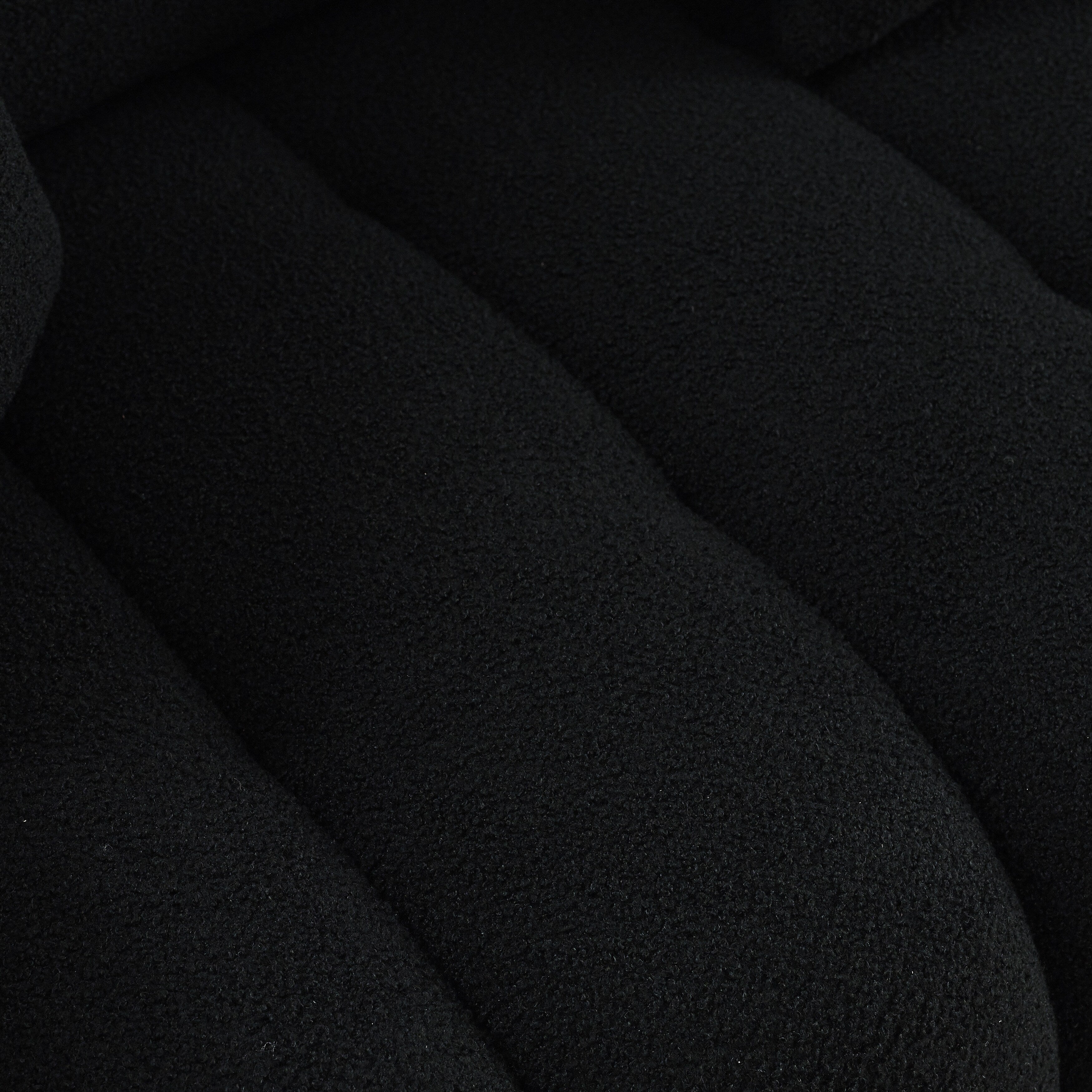 Canapé 3 places Teddy noir avec coussins de dossier et structure en bois