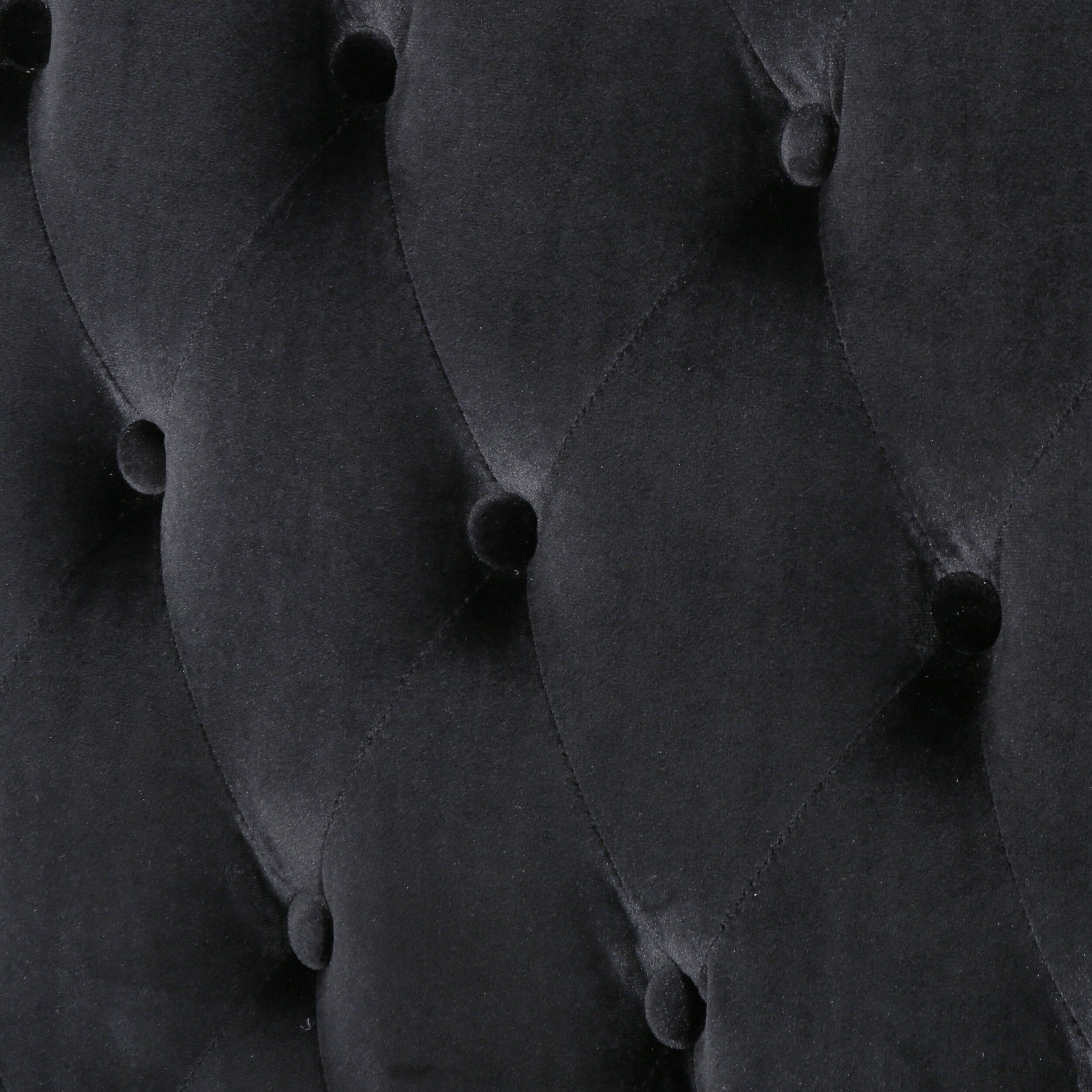 Canapé deux places à oreilles haut capitonné en velours noir