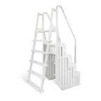 Escabeau d'accès à la piscine Blue Wave Easy avec échelle extérieure pour piscines hors sol - 82,5 cm L x 142,2 cm P x 205,7 cm H