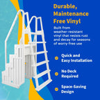 Escabeau d'accès à la piscine Blue Wave Easy avec échelle extérieure pour piscines hors sol - 82,5 cm L x 142,2 cm P x 205,7 cm H