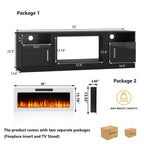 Meuble TV avec foyer électrique Bossin 70, foyer électrique de 36 pouces, meuble TV pour téléviseurs jusqu'à 80 pouces, éclairage LED à 16 couleurs/centre de divertissement