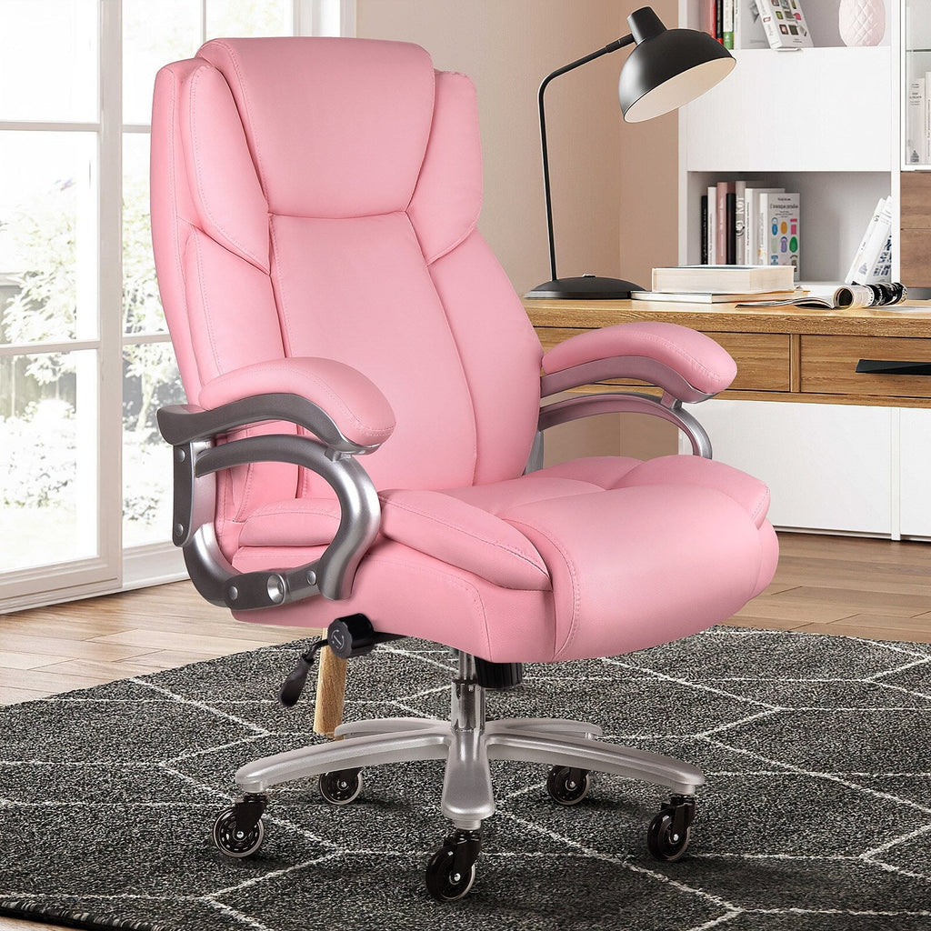 Chaise de bureau executive Bossin pour personnes de grande taille et fortes corpulent, support lombaire réglable, 500 lbs, chaise ergonomique à dossier haut en cuir PU pour ordinateur.