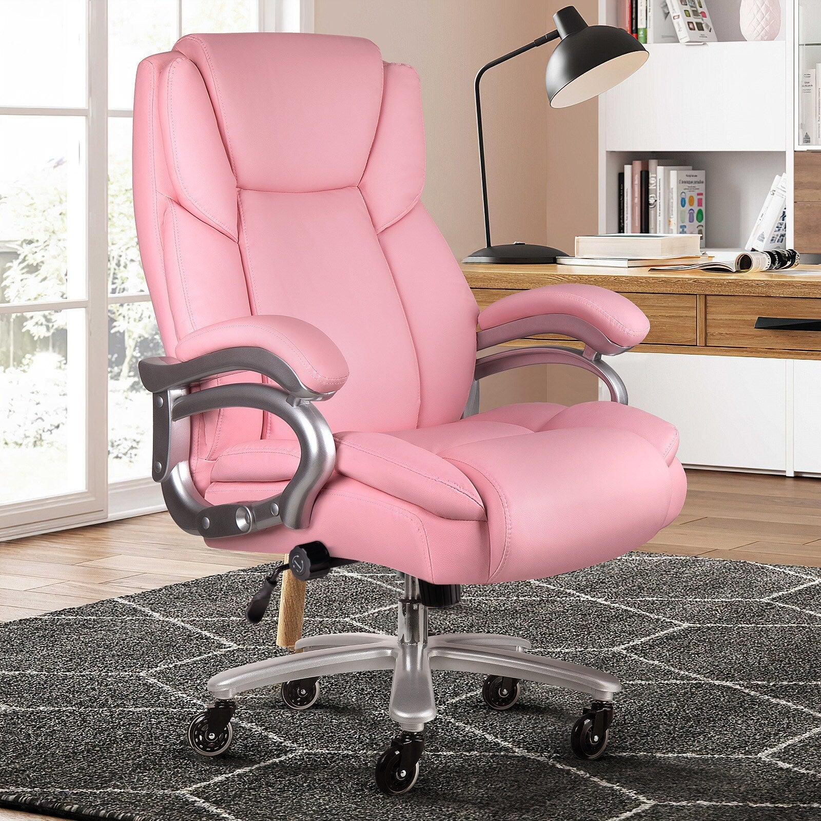 Chaise de bureau executive Bossin pour personnes de grande taille et fortes corpulent, support lombaire réglable, 500 lbs, chaise ergonomique à dossier haut en cuir PU pour ordinateur.