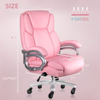 Chaise de bureau executive Bossin pour personnes de grande taille et fortes corpulent, support lombaire réglable, 500 lbs, chaise ergonomique à dossier haut en cuir PU pour ordinateur.