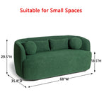 Canapé 2 places KINWELL en tissu bouclé avec coussins