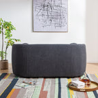 Canapé 2 places KINWELL en tissu bouclé avec coussins